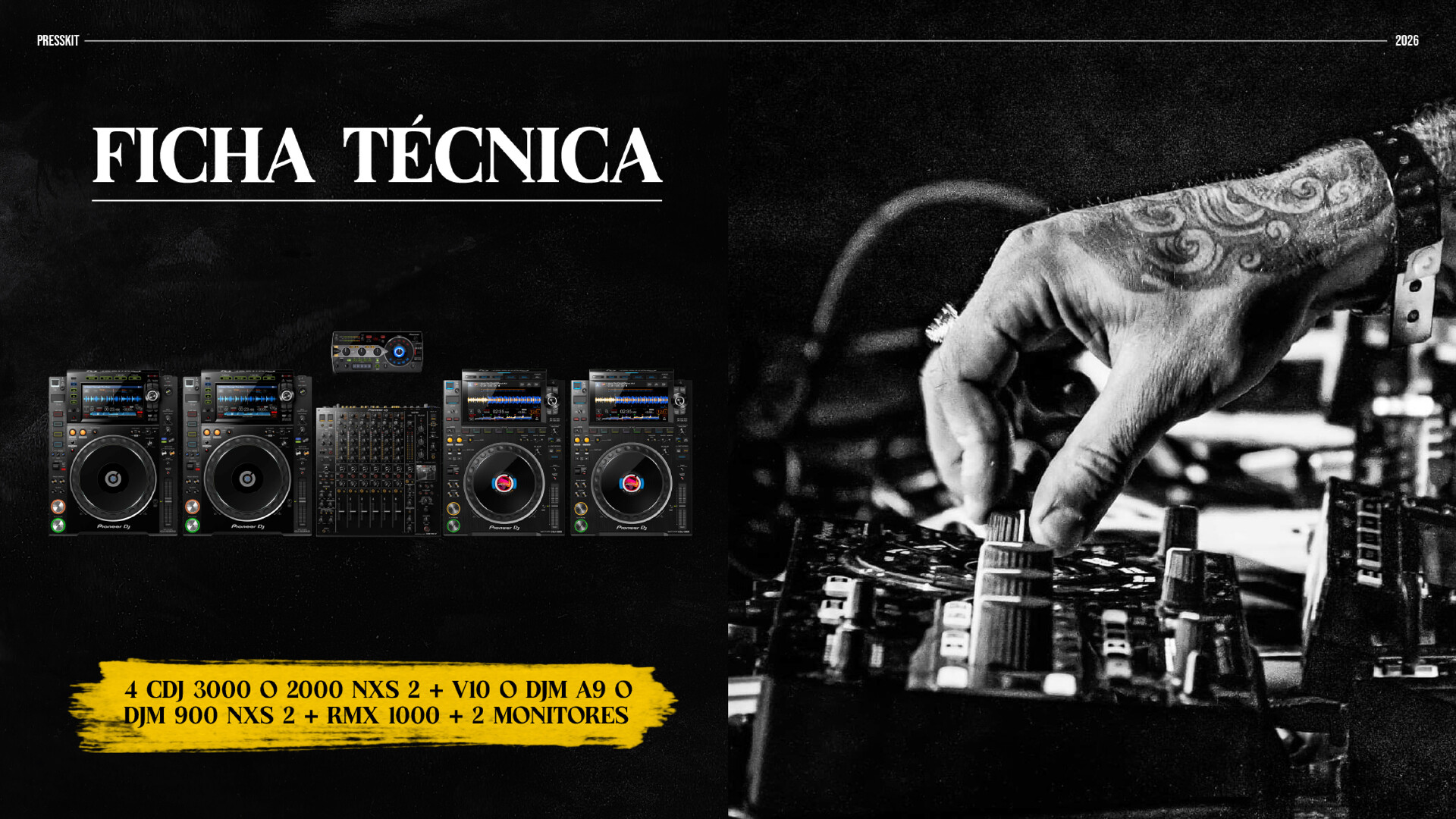 Ficha Técnica - 4 CDJ 3000 + V10 + RMX 1000