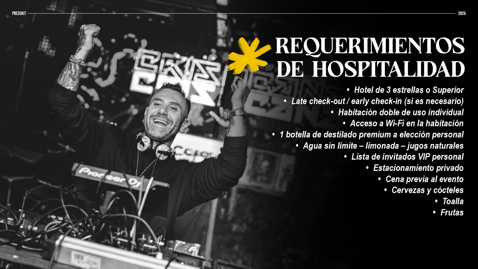 Requerimientos de Hospitalidad